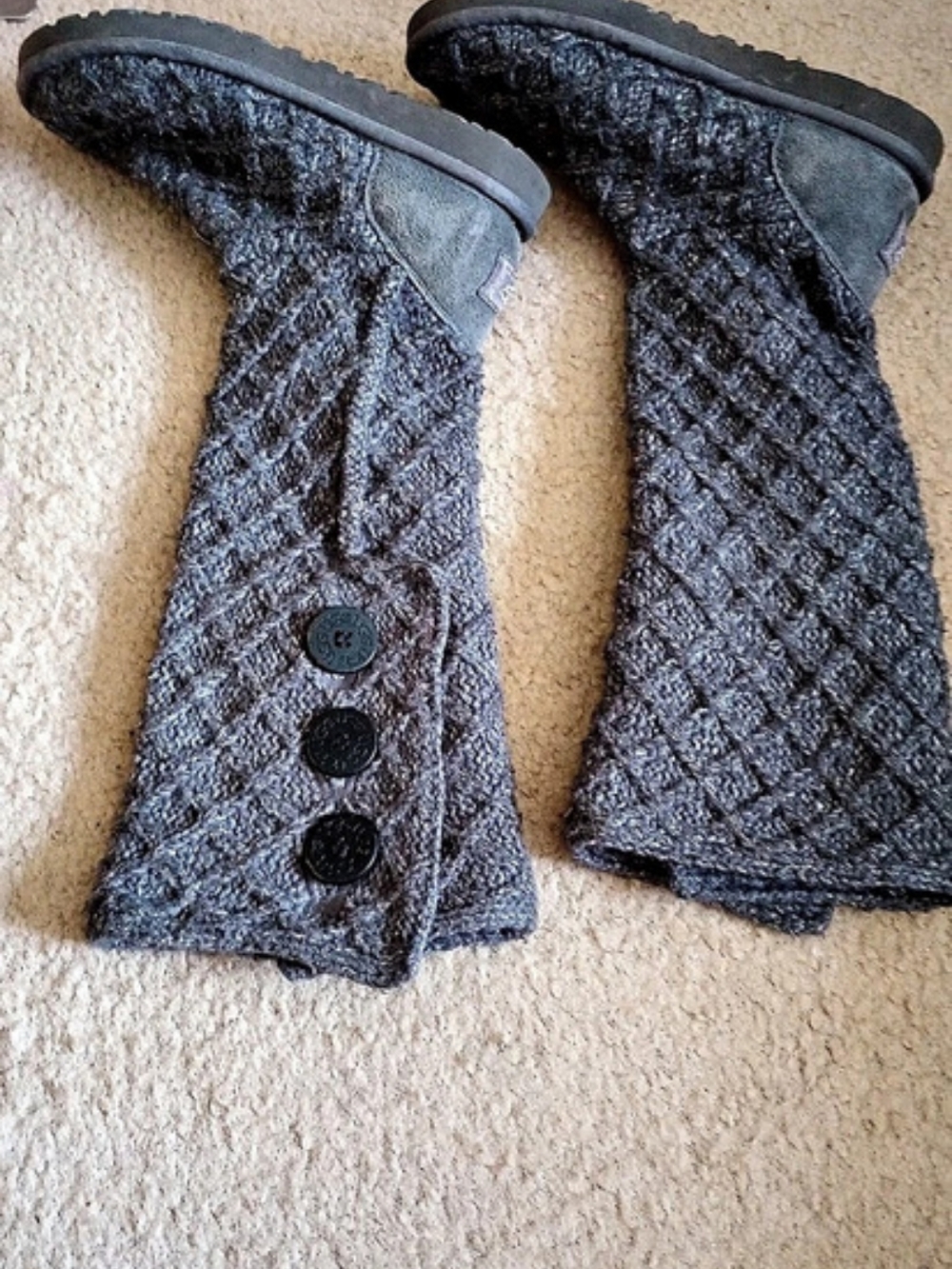 UGG Classic Cardy Knit Slippers Gray US 7